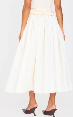 Cream Woven Floaty A Line Midaxi Skirt