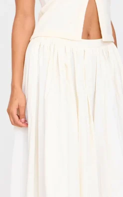 Cream Woven Floaty A Line Midaxi Skirt