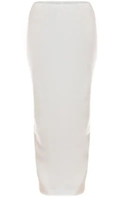 Cream Woven Mid Rise Maxi Skirt