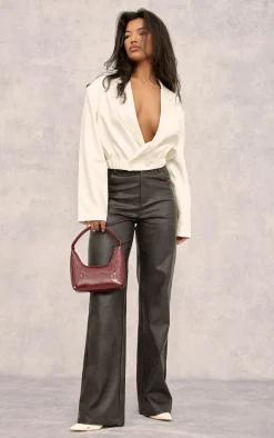 Cream Woven Oversized Cropped Jacket