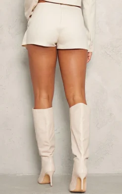 Cream Woven Pocket Detail Skort