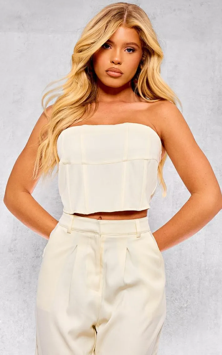 Cream Woven Tailored Corset