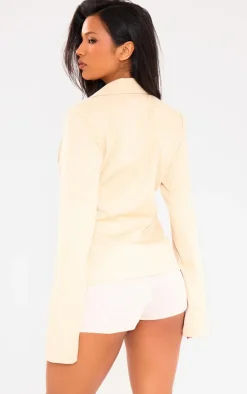 Cream Woven Tailored Fit Blazer