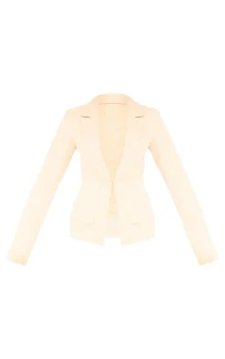 Cream Woven Tailored Fit Blazer
