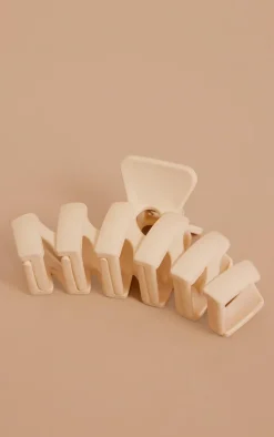 Cream Zig Zag Hair Claw
