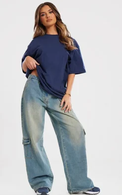 Dark Blue Boxy Oversized T Shirt