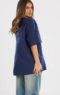 Dark Blue Boxy Oversized T Shirt