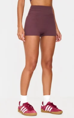 Dark Chocolate Sculpt Ruched Bum Booty Shorts