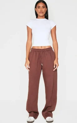 Dark Chocolate Basic Wide Leg Sweatpants