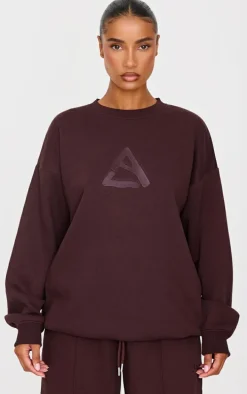 Dark Chocolate Embroidered Sweatshirt