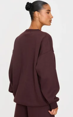 Dark Chocolate Embroidered Sweatshirt