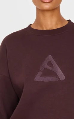 Dark Chocolate Embroidered Sweatshirt