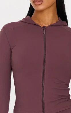 Dark Chocolate Sculpt Hooded Gym Jacket