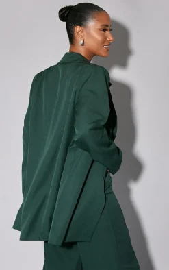 Dark Green Woven Oversized Suit Jacket