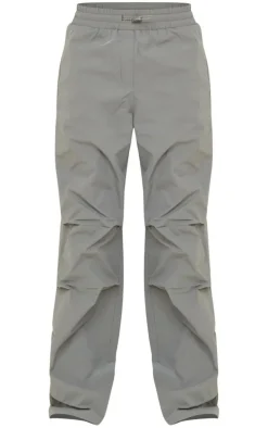 Dark Khaki Shell Ruched Toggle Drawstring Cargo Pants