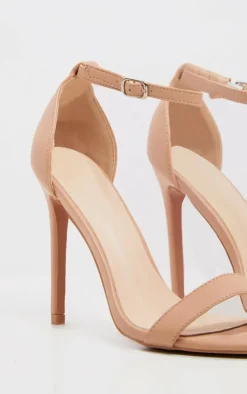 Dark Nude Clover Strap Heeled Sandal
