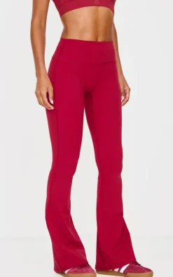 Dark Red Sculpt Flare Yoga Pants
