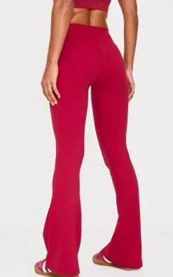 Dark Red Sculpt Flare Yoga Pants