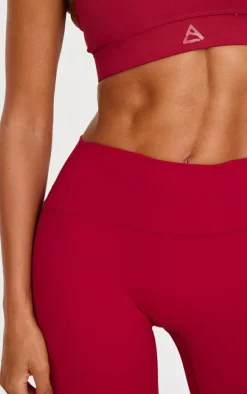 Dark Red Sculpt Flare Yoga Pants