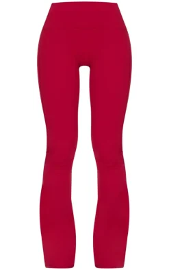 Dark Red Sculpt Flare Yoga Pants