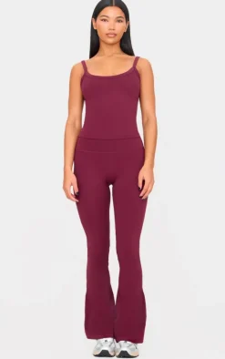 Deep Burgundy Sculpt Flare Yoga Pants