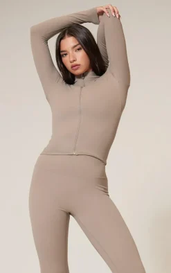 Deep Taupe Basic Sculpt Jacket