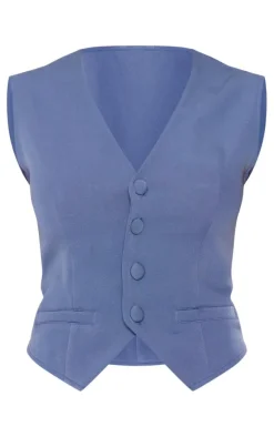 Denim Tailored Woven Fitted Vest