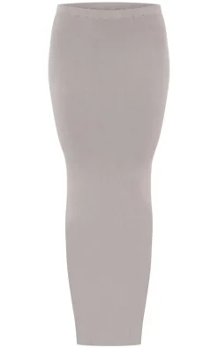Dove Grey Fine Knit Maxi Skirt