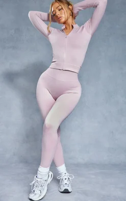 Dusty Pink Basic Seamless High Waist Gym Leggings