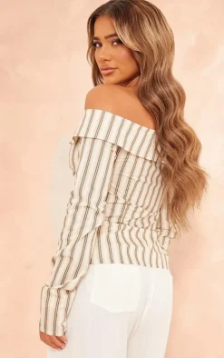 Ecru Bandeau Long Sleeve Shirt