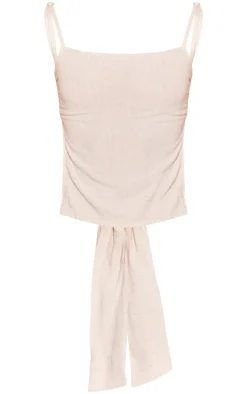 Ecru Linen Tie Back Cami