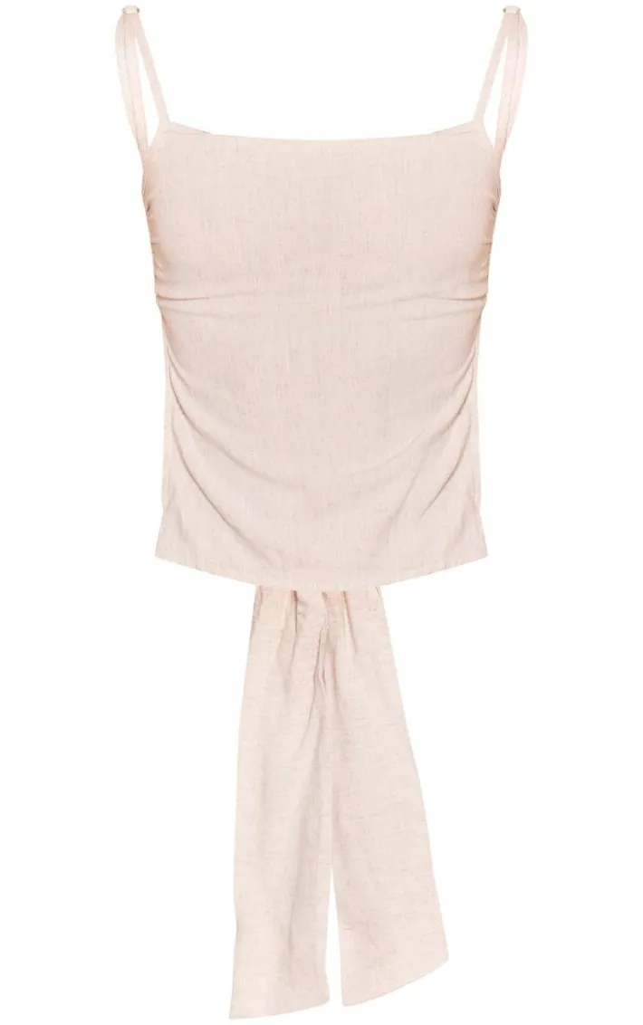 Ecru Linen Tie Back Cami