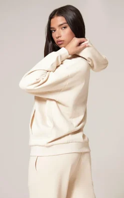 Ecru Premium Zip Up Oversized Hoodie