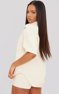 Ecru Short Sleeve Denim Shirt