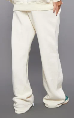 Ecru Washed Seam Detail Straight Leg Sweatpants