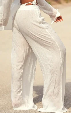 Ecru Wide Leg Beach Floaty Pants