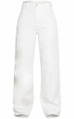 Ecru Wide Leg Jeans