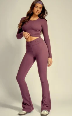 Eggplant Core Collection Snatched Sculpt Foldover Pants