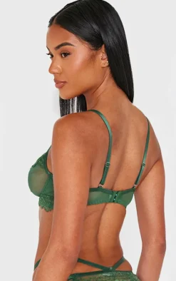 Emerald Green Lace 3 Piece Lingerie Set