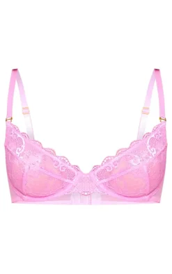 Fuchsia Floral Lace Underwired Cup Size Bra