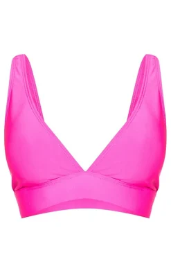 Fuchsia Mix & Match Plunge Bikini Top