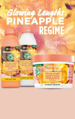 Garnier Ultimate Blends Glowing Lengths Pineapple & Amla Hair Food 3-in-1 Hair Mask Treatment 400ml