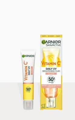 Garnier Vitamin C Uv Brightening Fluid Sheer Glow For Face And Neck Spf50+