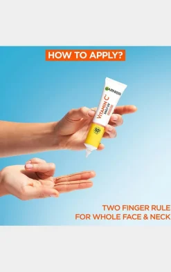 Garnier Vitamin C Uv Brightening Fluid Sheer Glow For Face And Neck Spf50+