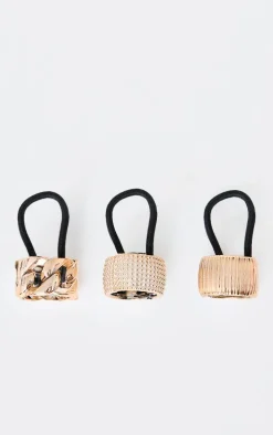 Gold Abstract Clip Multipack Hair Bands