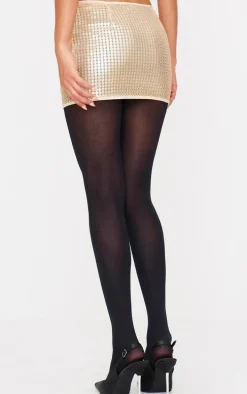 Gold Chain Sequin Low Rise Micro Mini Skirt