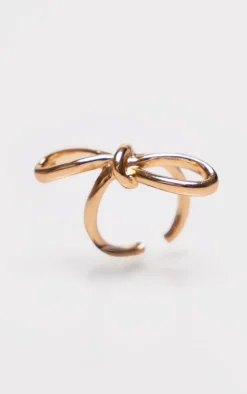 Gold Chunky Bow Ring