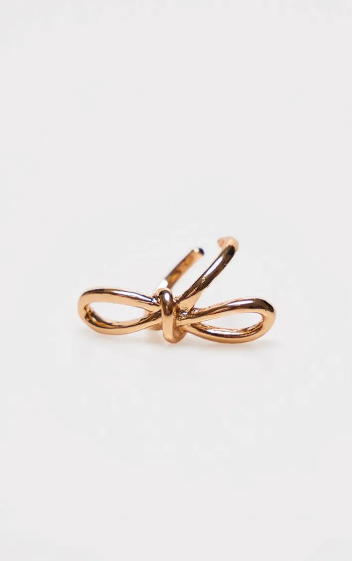 Gold Chunky Bow Ring