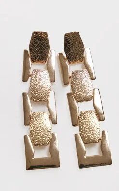 Gold Chunky Chain Drop Statement Earrings