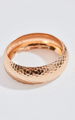 Gold Chunky Textured Bangle